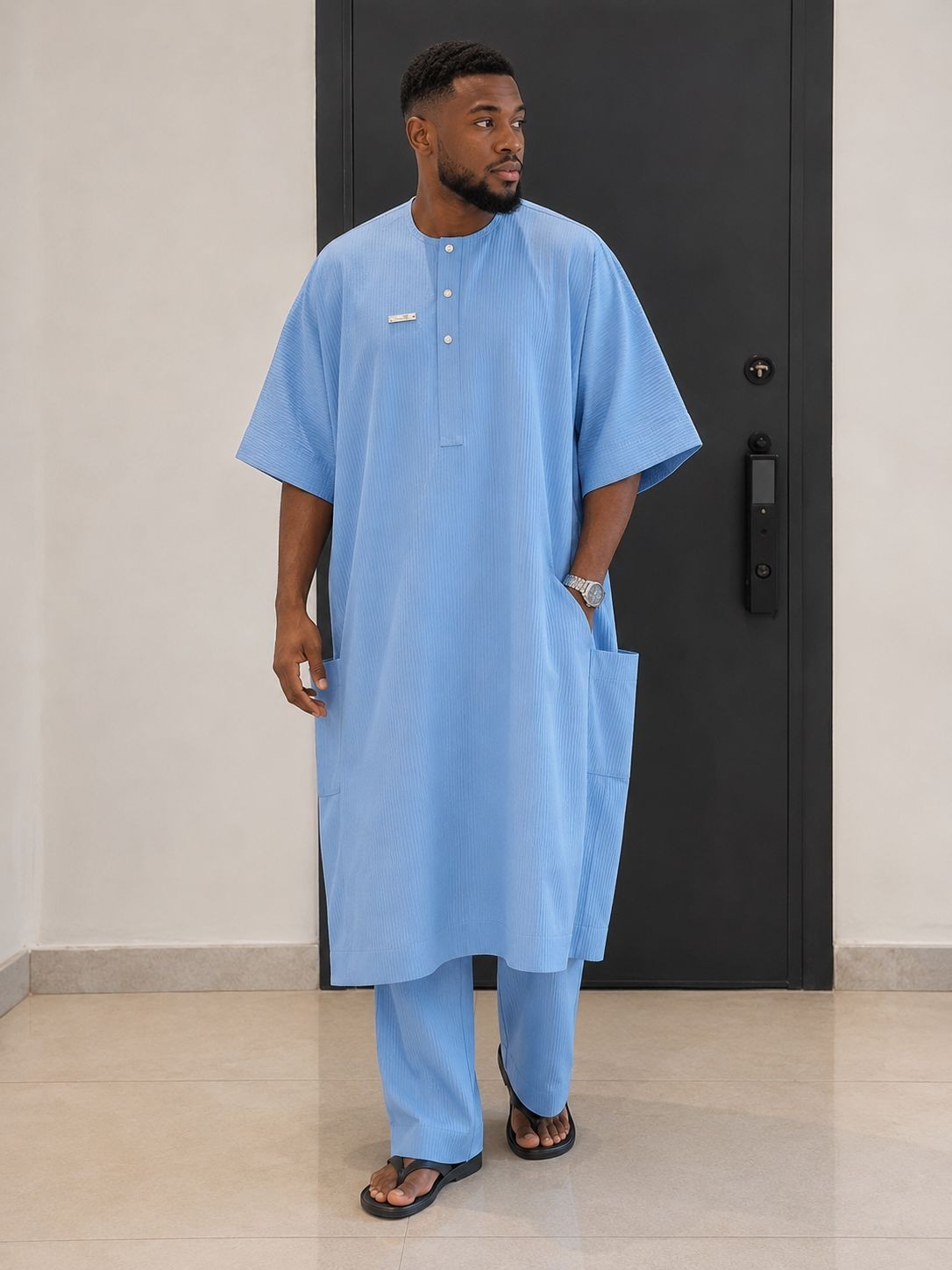 Men’s Luxury African Kaftan Shirt Designer Senator Wear. Men 2-Piece