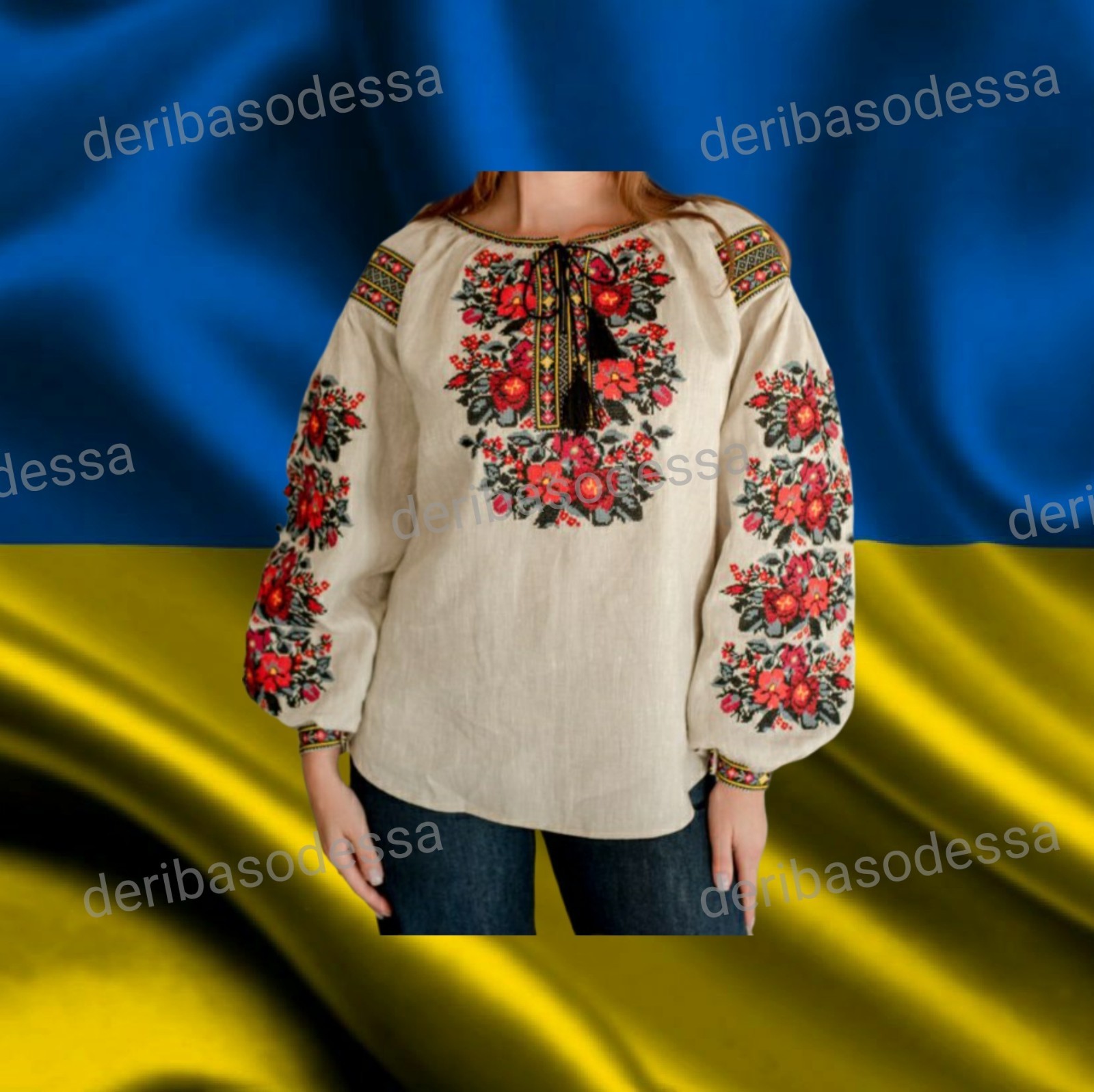 Traditional Ukrainian women’s embroidered blouse Vyshyvanka M,L,XL-3XL Linen100%
