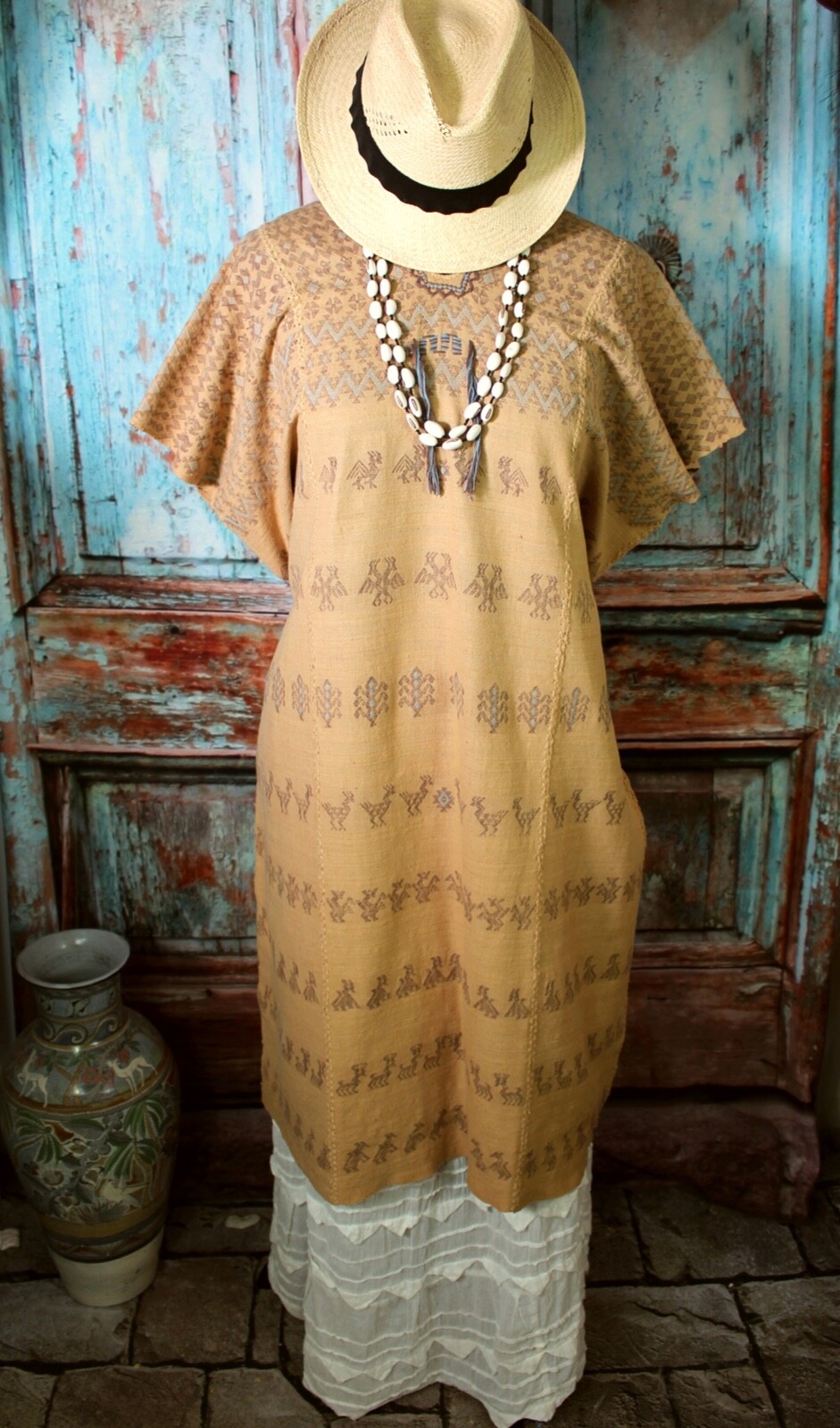 Huipil Natural Dye Handwoven San Bartolo Yautepec Backstrap Loom Oaxaca Mexico