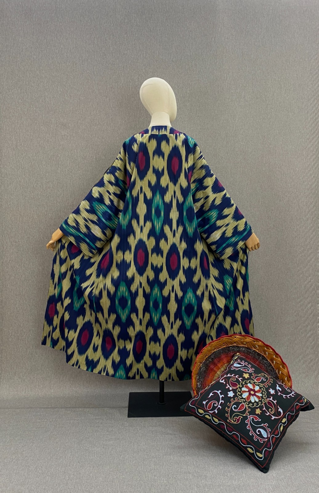 Uzbek Ikat Chapan Handmade Cotton Kimono Kaftan Boho Jacket Robe Festival Coat