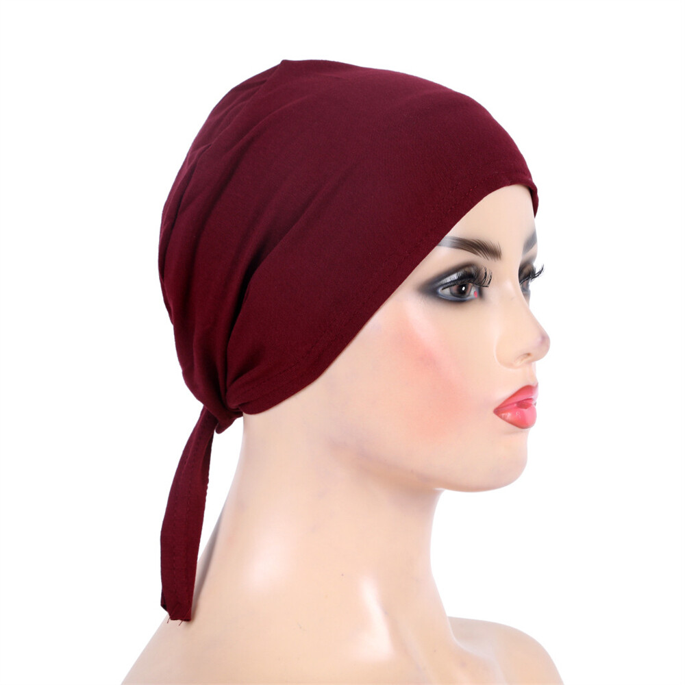 Plain Women Underscarf Hijab Muslim Bone Bonnet Inner Cap Tube Nijna Hat