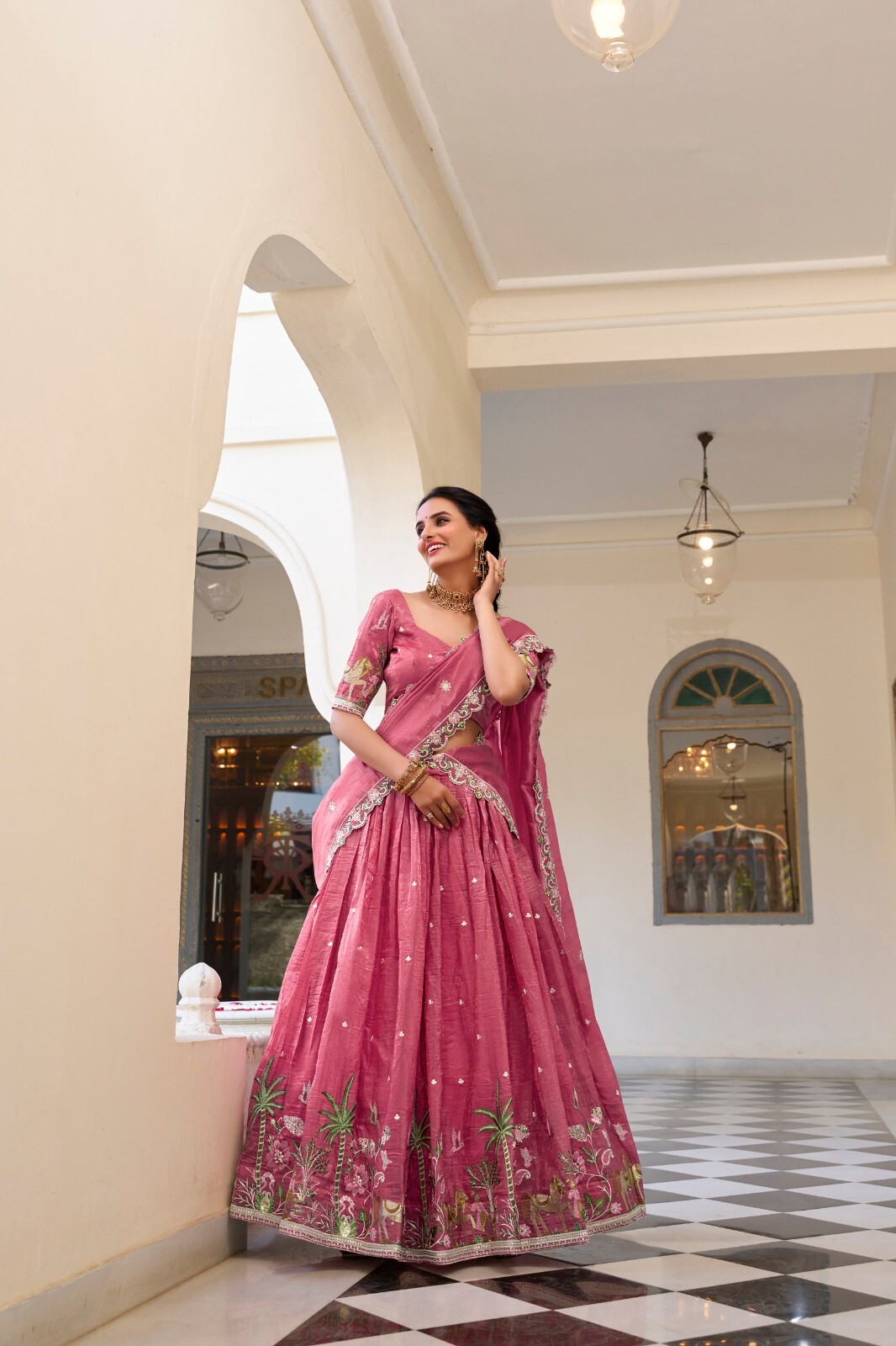 Launching New Gold Crush Lehenga Choli With Dupatta For Women And Girls