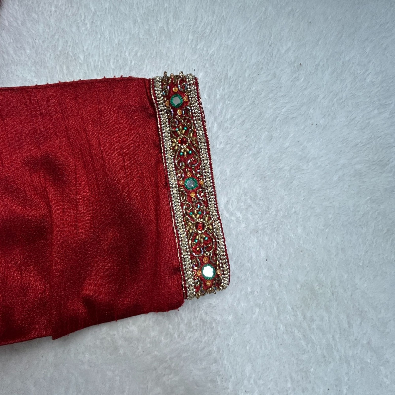 Vintage Satellite Mens Red Embellished Long Kurta Size 14 Long Sleeve Pockets