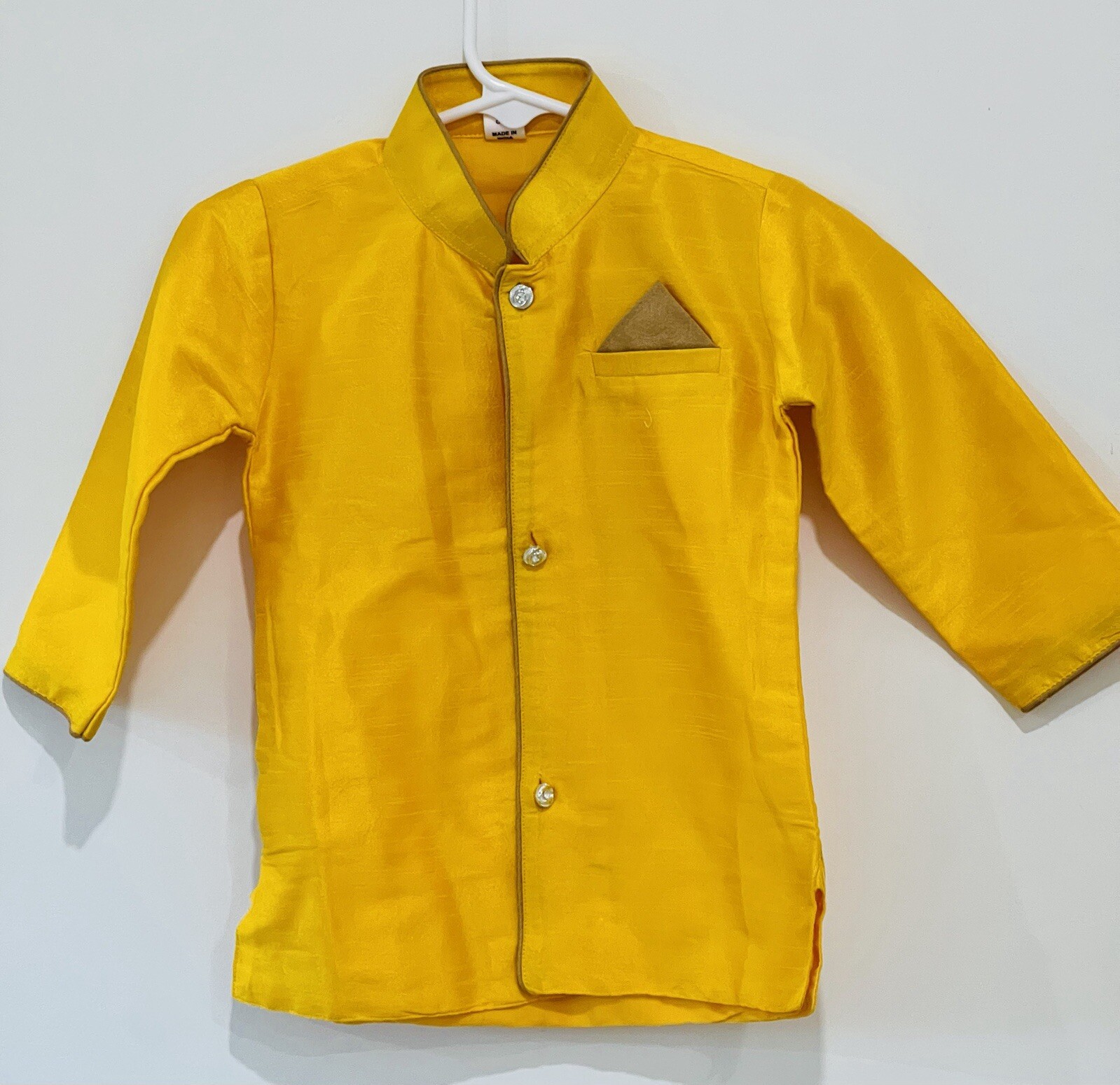 Indian Outfit Sherwani Achkan Kurta For Little Boys 2-3 Years Bright Yellow
