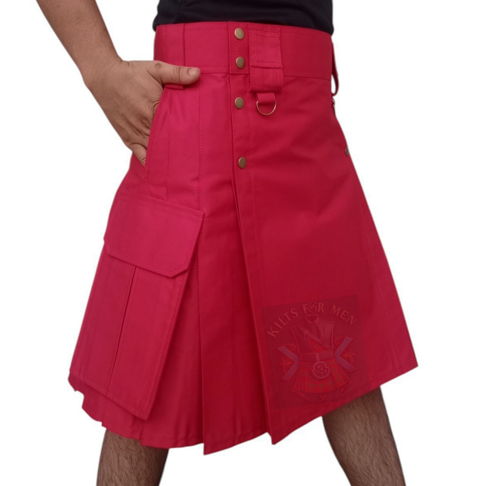 Scottish Red Duty Tactical Kilt Custom Size Brand New Stitched Kilt For Sale