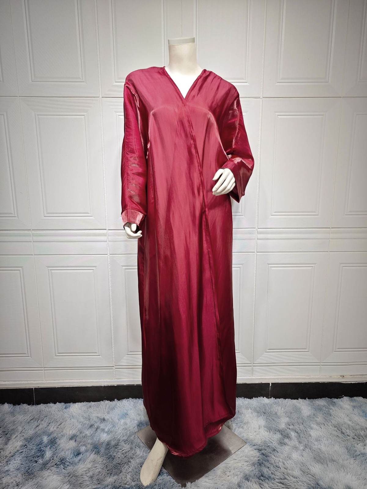 Arab Robe Dubai Cardigan Muslim Women Bright Silk Robe Middle East Loose Abaya