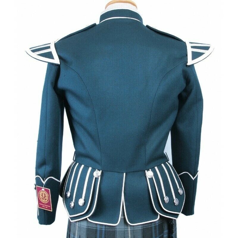 Men’s Scottish Green Doublet Kilt Jacket – Military Piper Drummer Doublet Jacket
