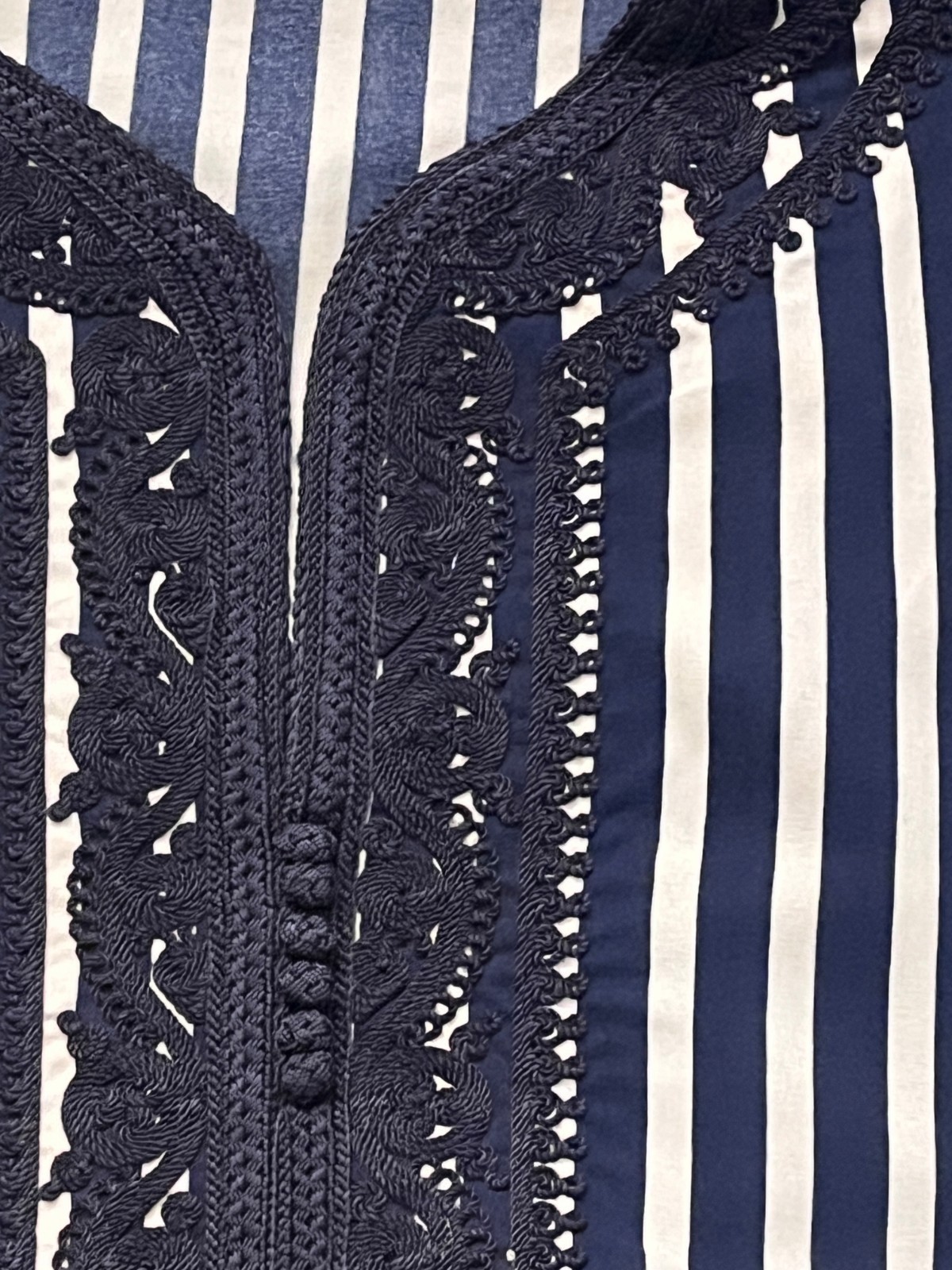 Moroccan man kaftan blue and white stripes, Kaftan