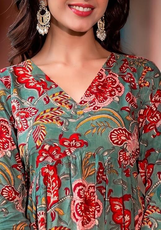 Women Designer Floral Printed Regular Kurta Set, 3 Piece Salwar Kameez Duppatta