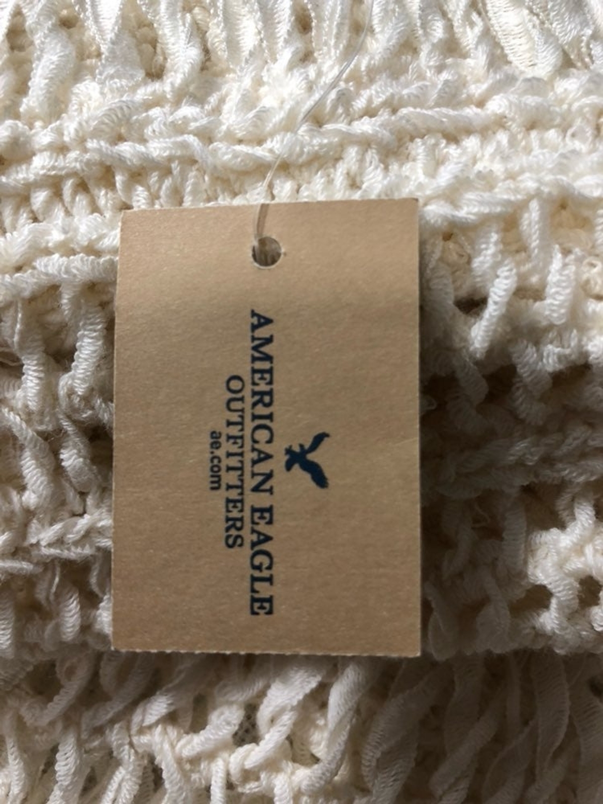 AEO Crochet Cream Tank Top Sz: XS Boho Festival American Eagle