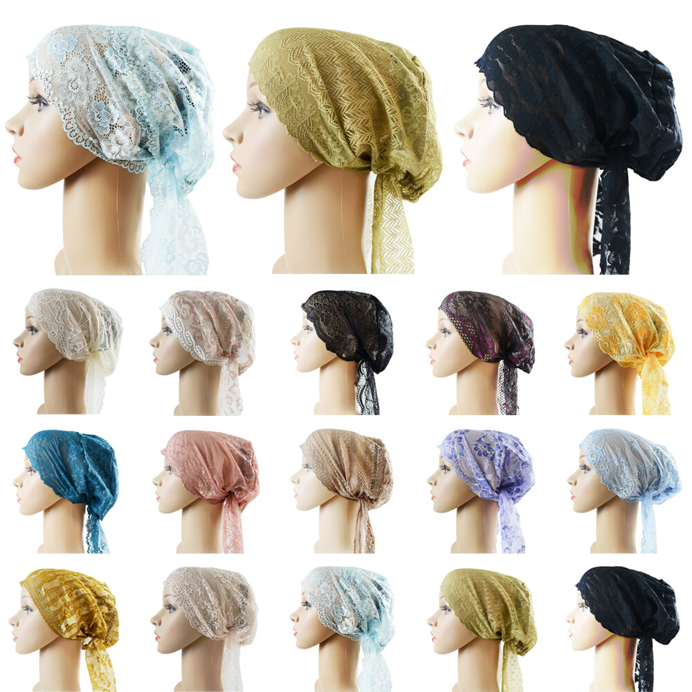 Muslim Women Lace Hat Islamic Inner Caps Headwear Underscarf Hijab Headwear Wrap