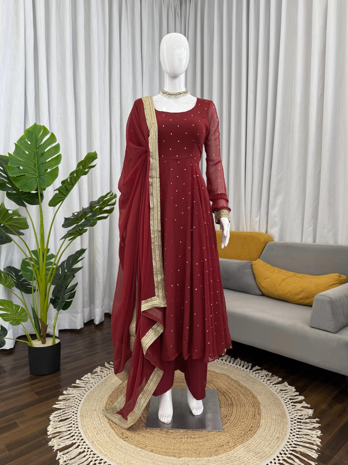 Designer Bollywood Partywear Anarkali Suit Set Pakistani Salwar Kameez Readymade