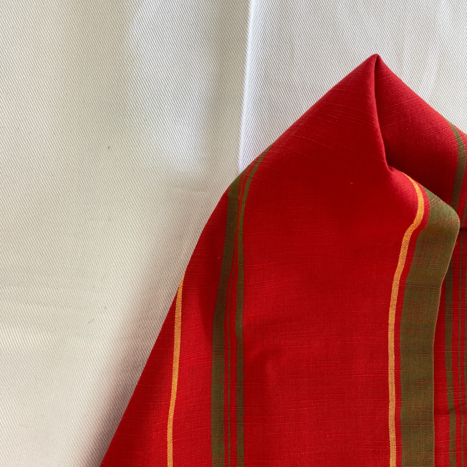 Japanese Vintage Kimono Nagoya Obi Cotton Red Traditional Authentic 136 x 12 in