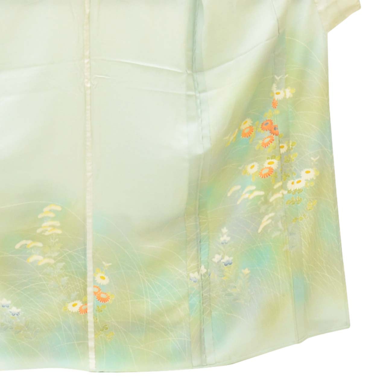 Vintage Japanese Kimono | Houmongi | Green Silk | uu1132b