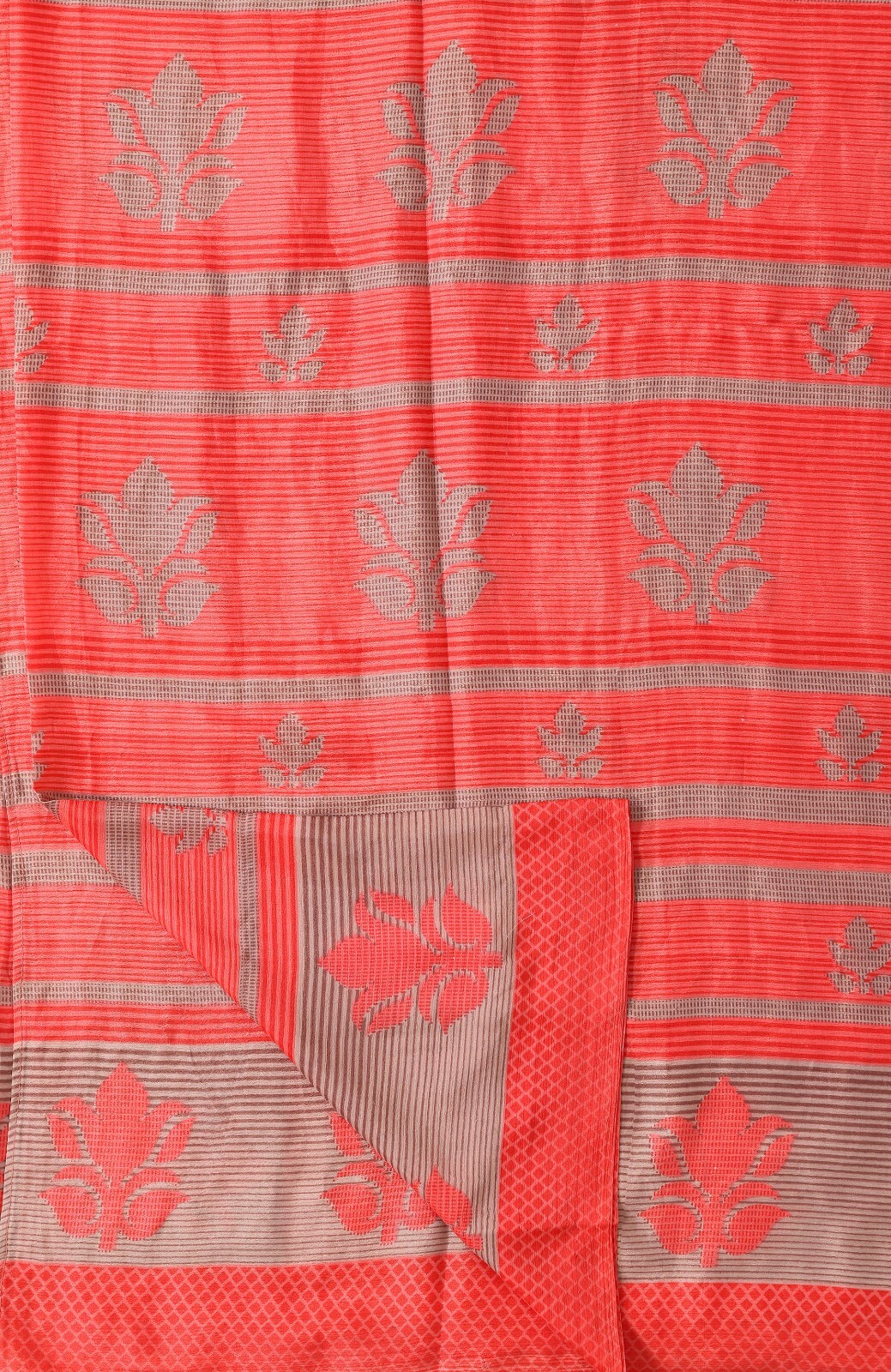 Vintage Red & Grey Sarees Pure Silk Printed Indian Sari Craft Dress Fabric 5yd