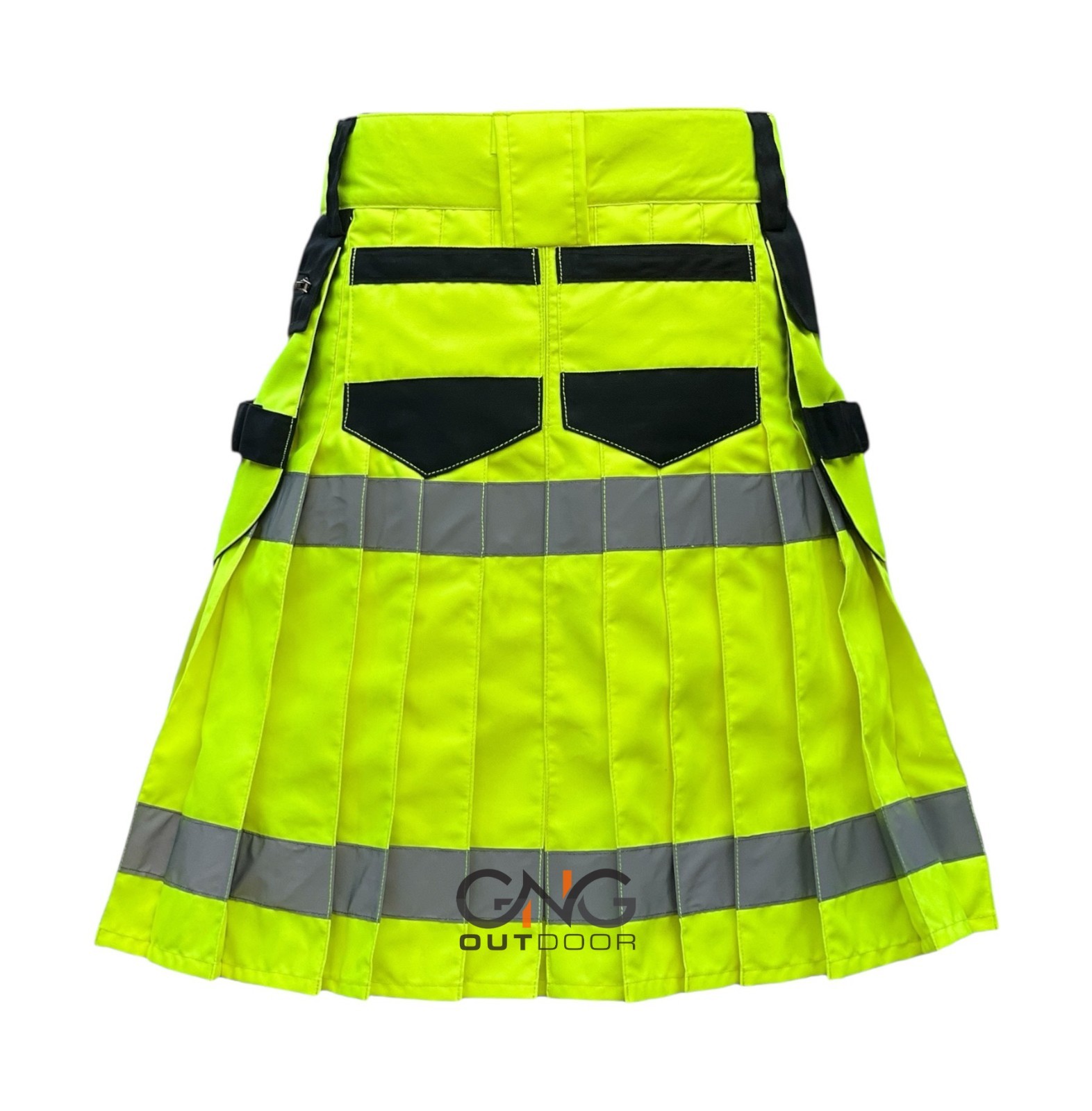 Men’s Neon Green Firefighter Kilt Reflector Tape Utility Kilt Sizes 28″ to 62″