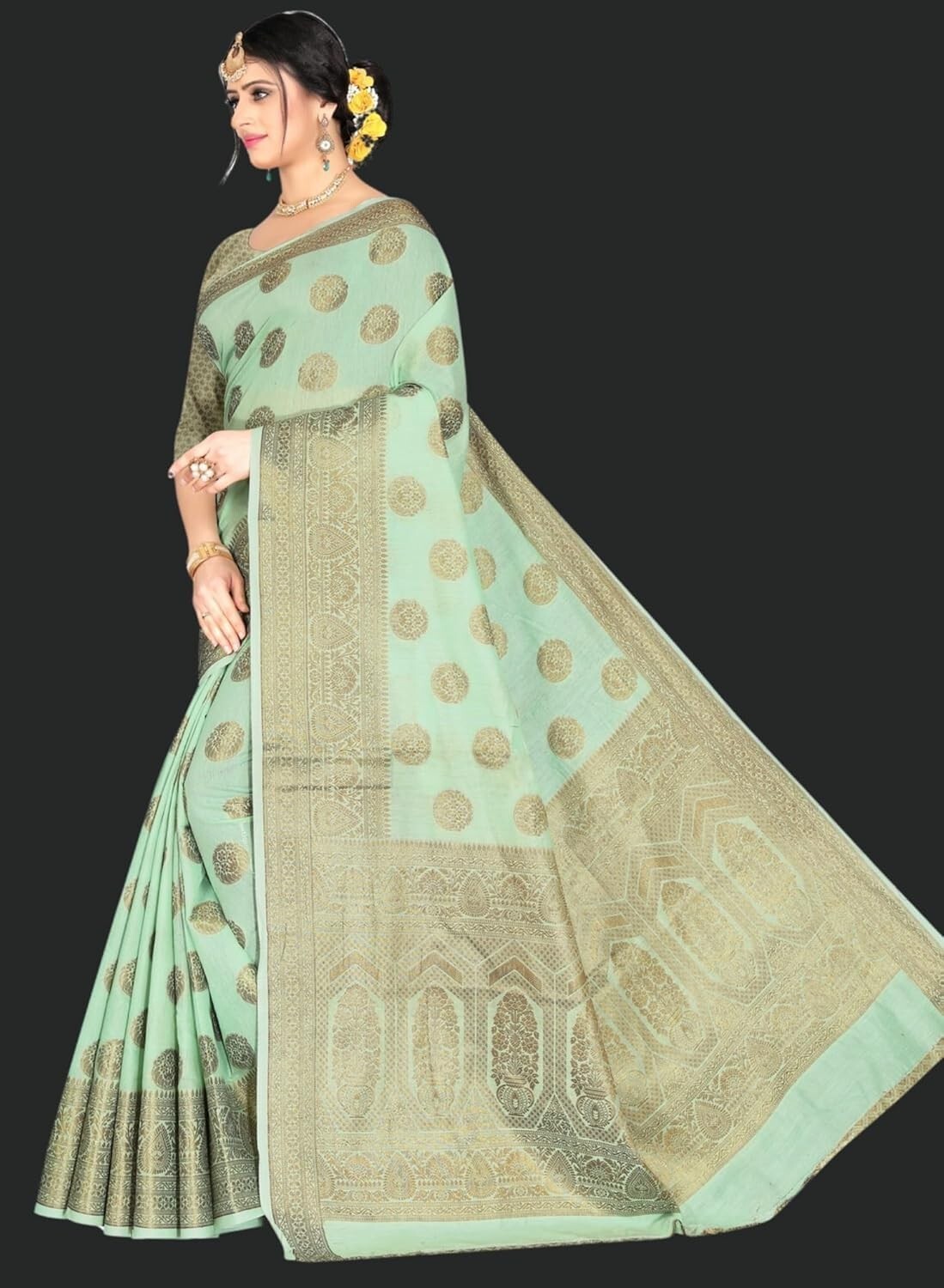 Women’s Banarasi Style Kanjivaram Silk Saree Soft With Blouse Piece