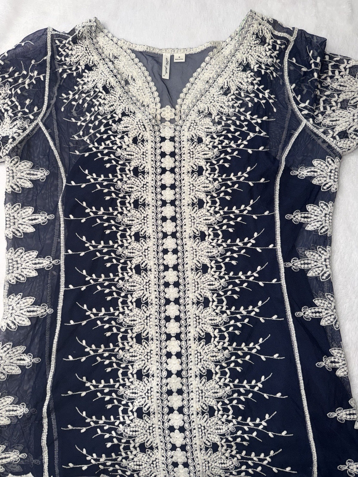 Ultra Pink Women’s navy and cream tunic