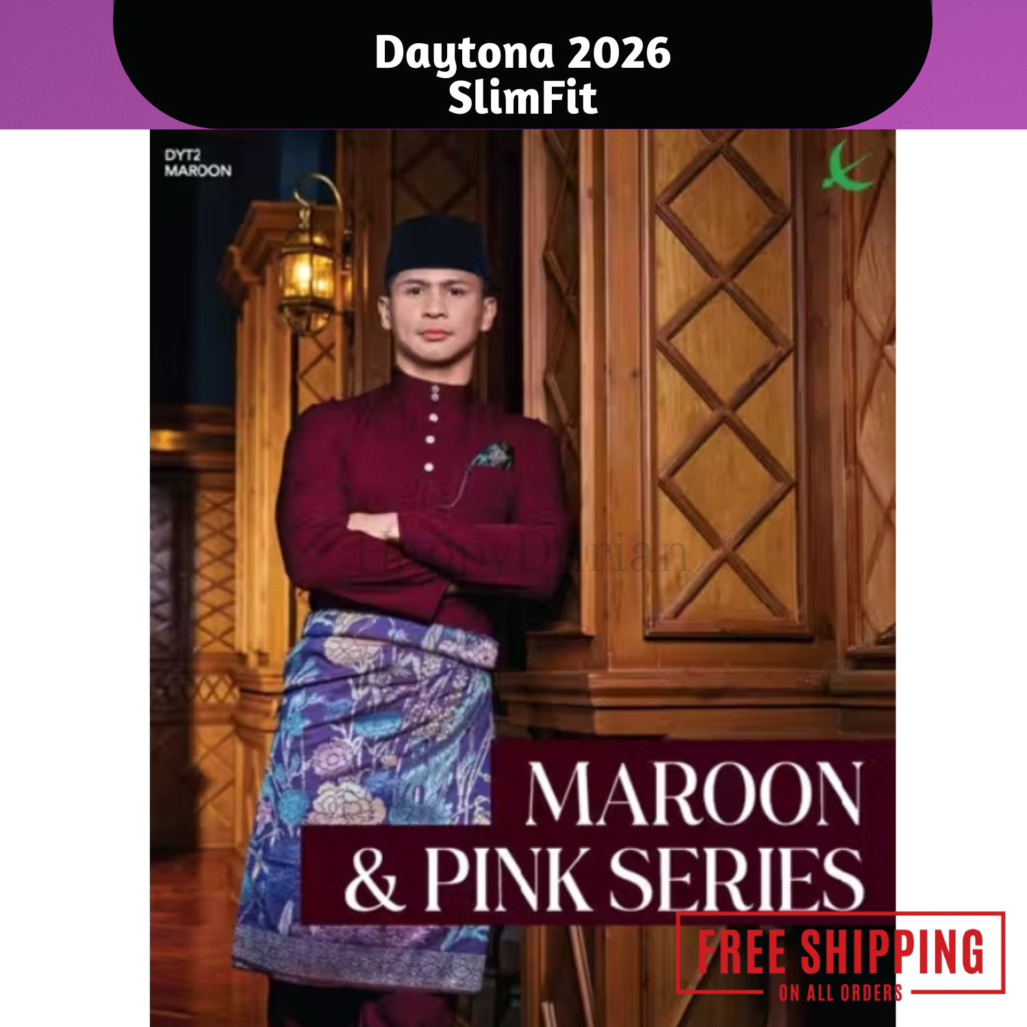 Elrah Exclusive 2026 SlimFit Baju Melayu Traditional Malay Attire | Free Sampin