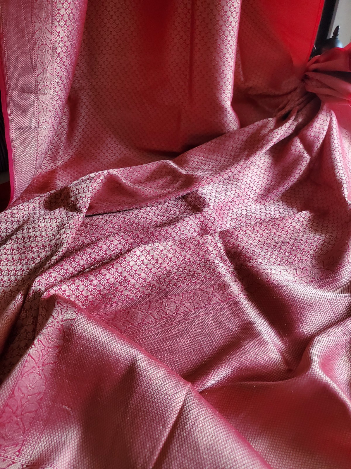 Women Pure Katan Silk Brocade Benarasi Saree Wedding Festive Party