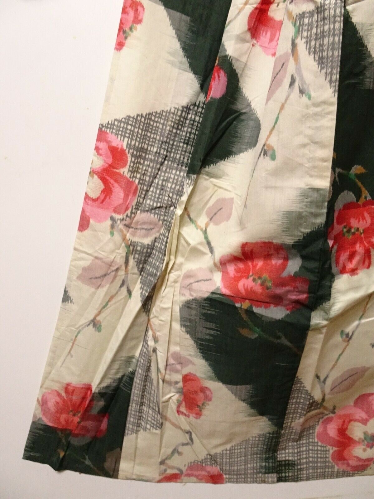 Japanese Women Silk Kimono Meisen Style Unlined Vintage 0411T6G
