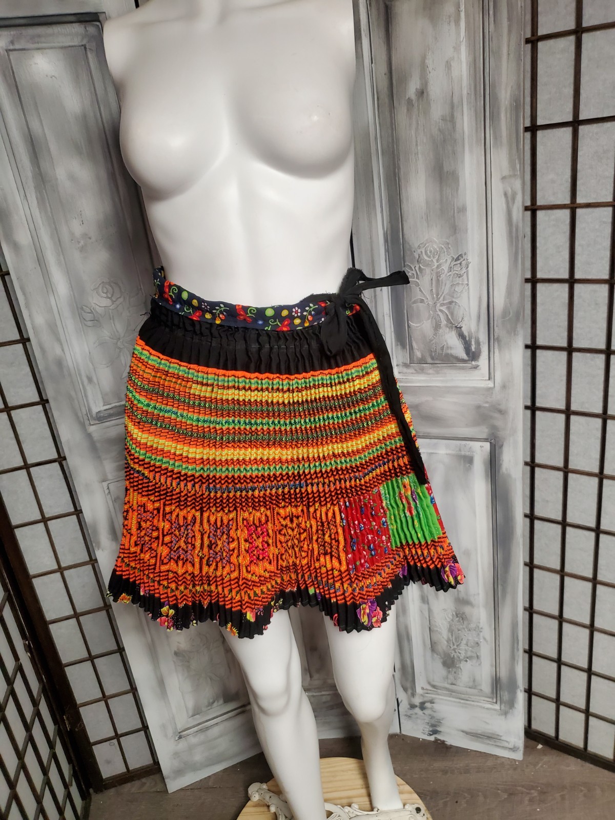 Traditional Pollera Cuzco Peru Huayno Skirt Dancing Costume Handmade 1 Sz Tribal