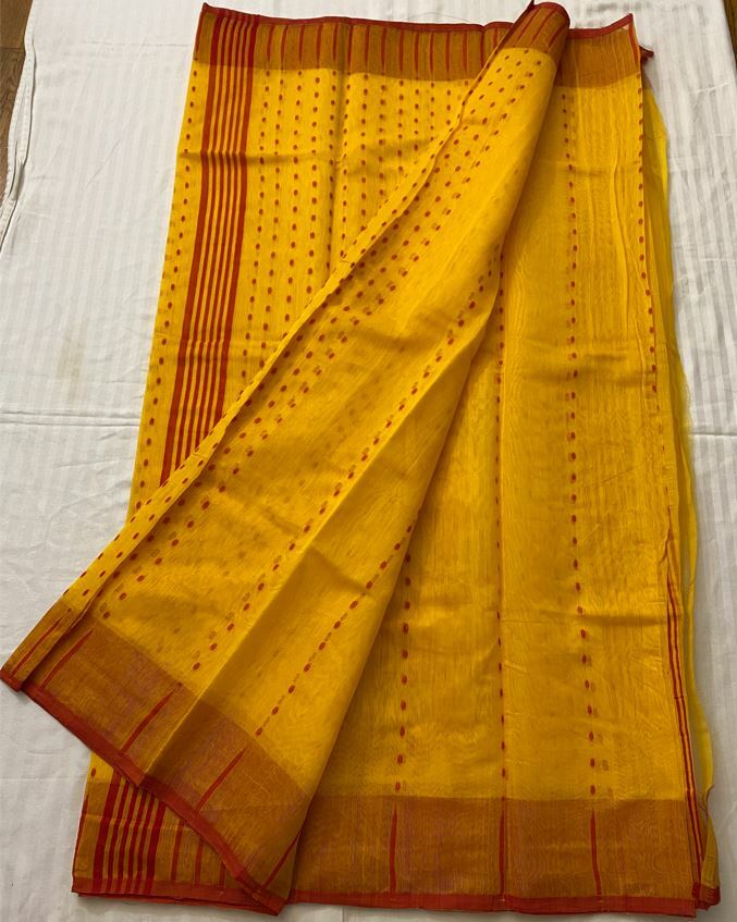 Original Indian Traditional & Ethnic Soft Dhakai Jamdani Handloom Saree