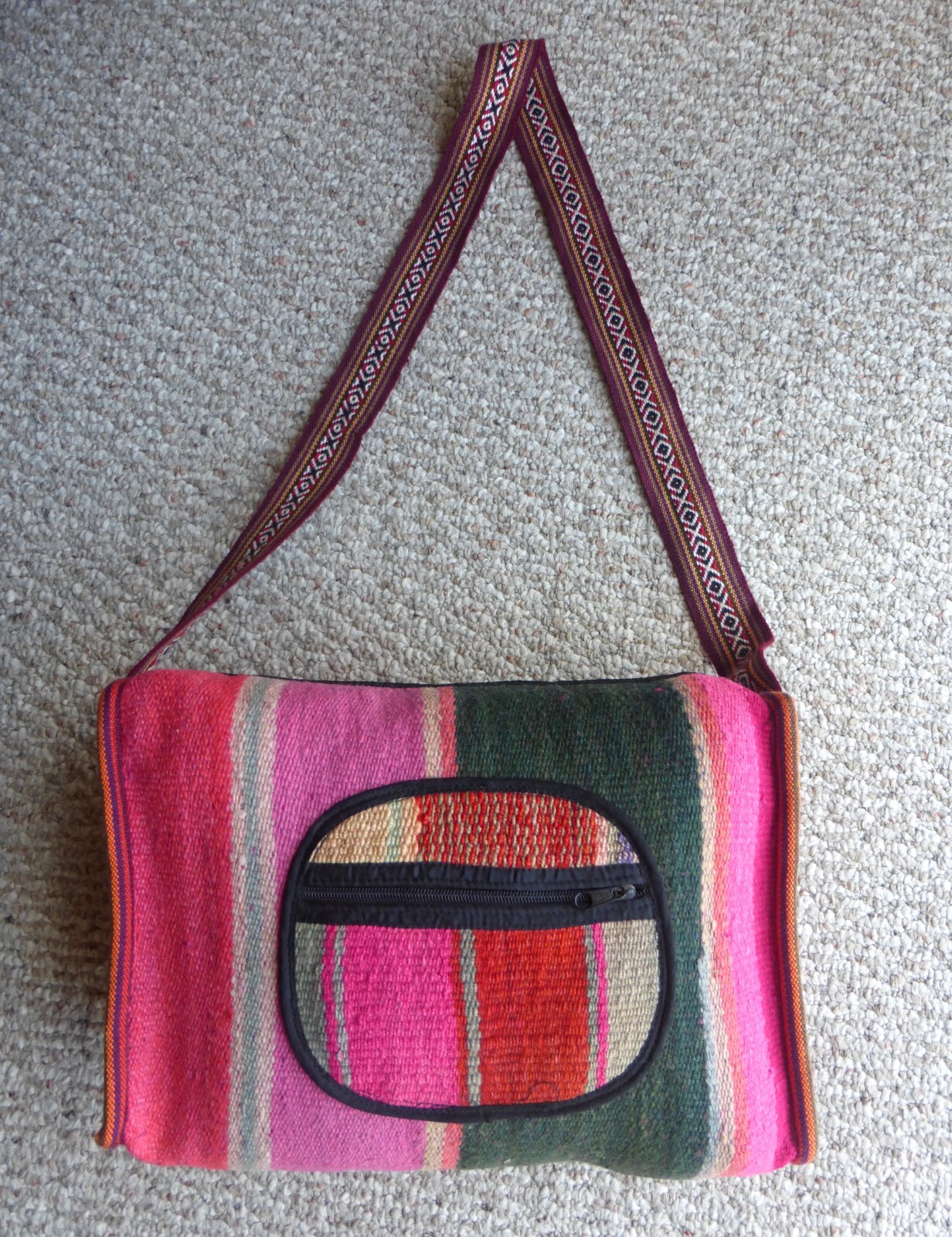 Peruvian Andean Shaman Shoulder Bag – Handmade with Natural Wool