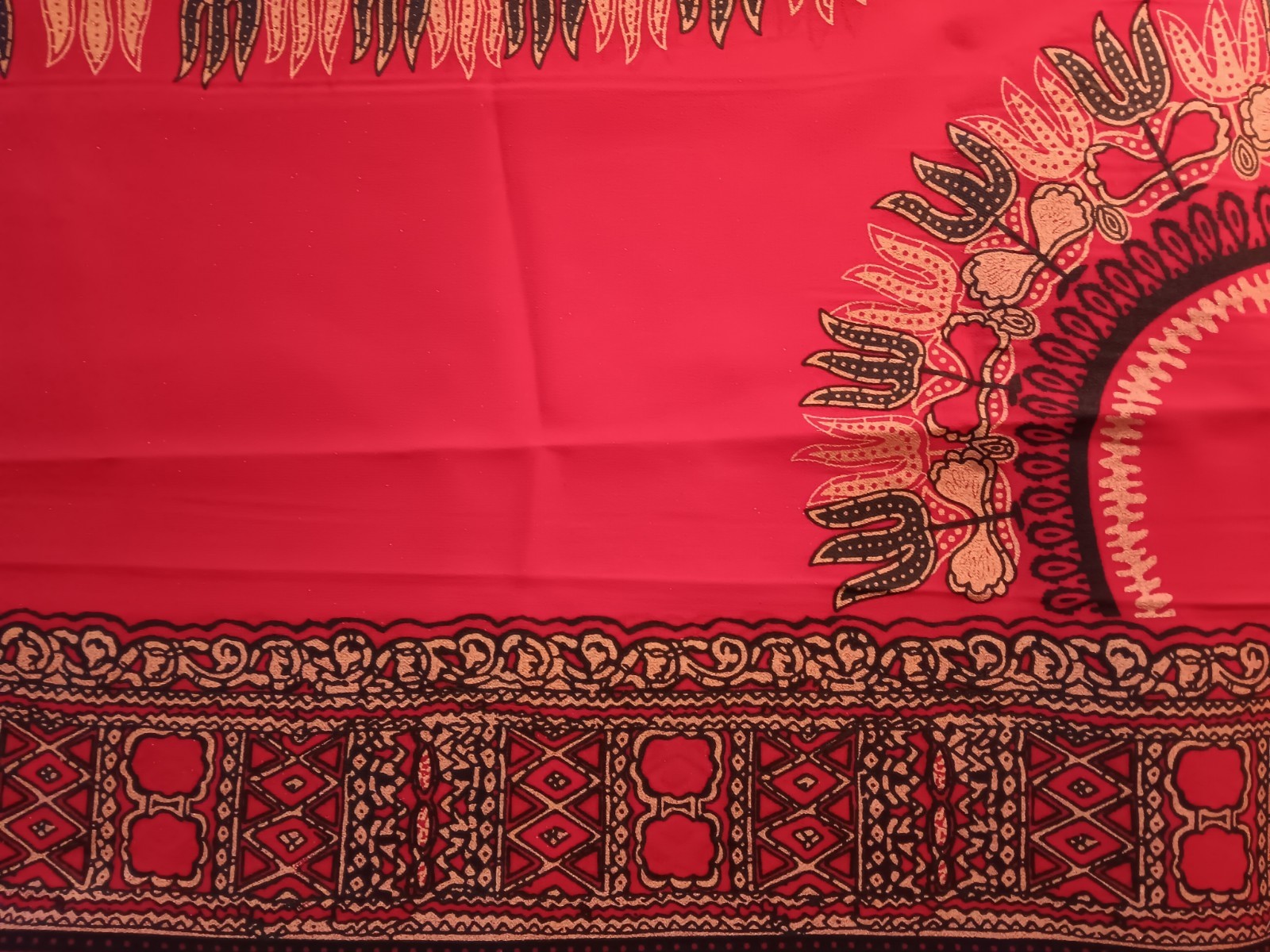 African Print Multicolor, Red, Black Head Wrap, NEW, Scarf