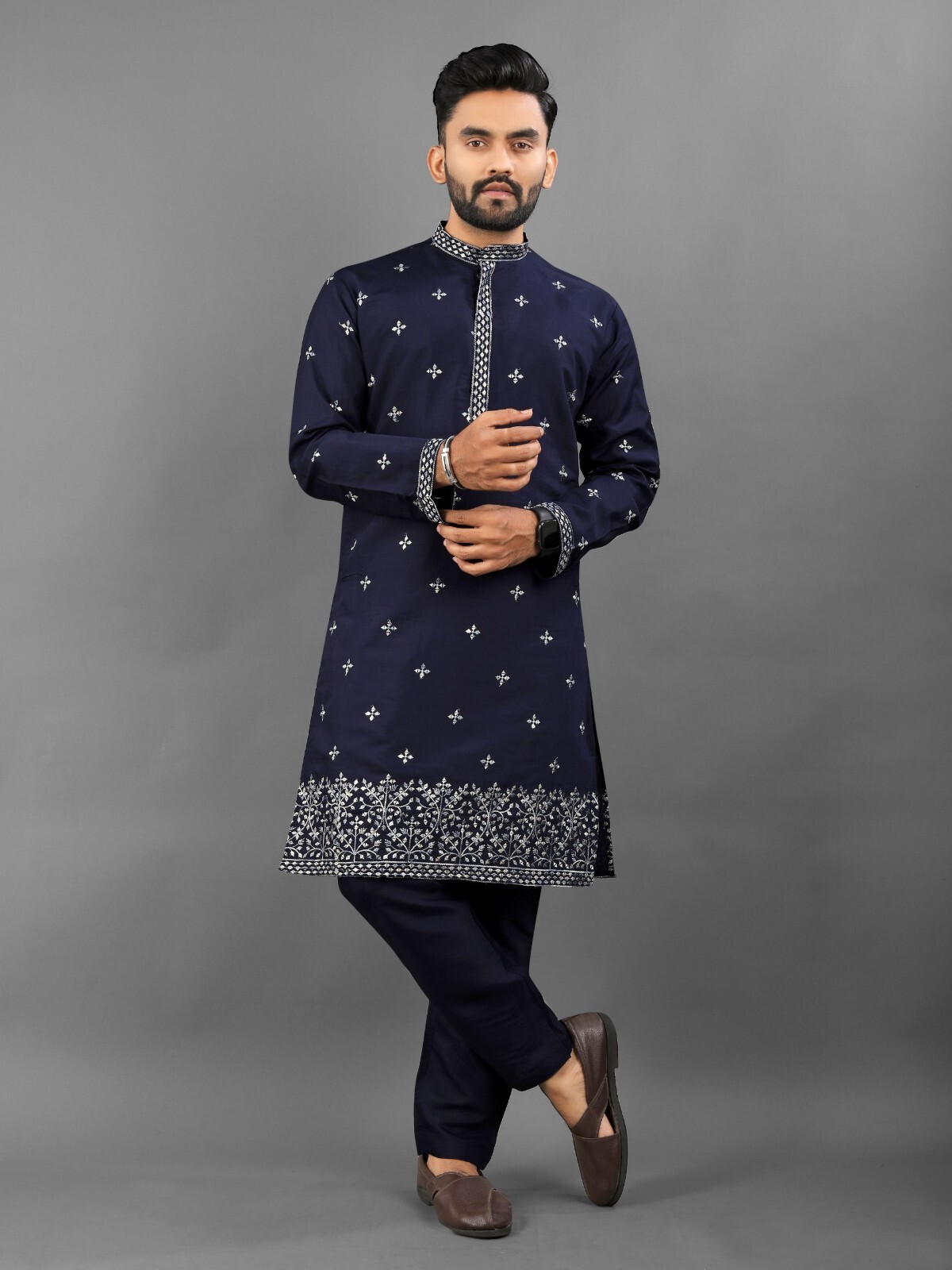 Indian Pure Cotton Kurta Pajama For Men’s Wedding Wear Fancy rayon Ready Made
