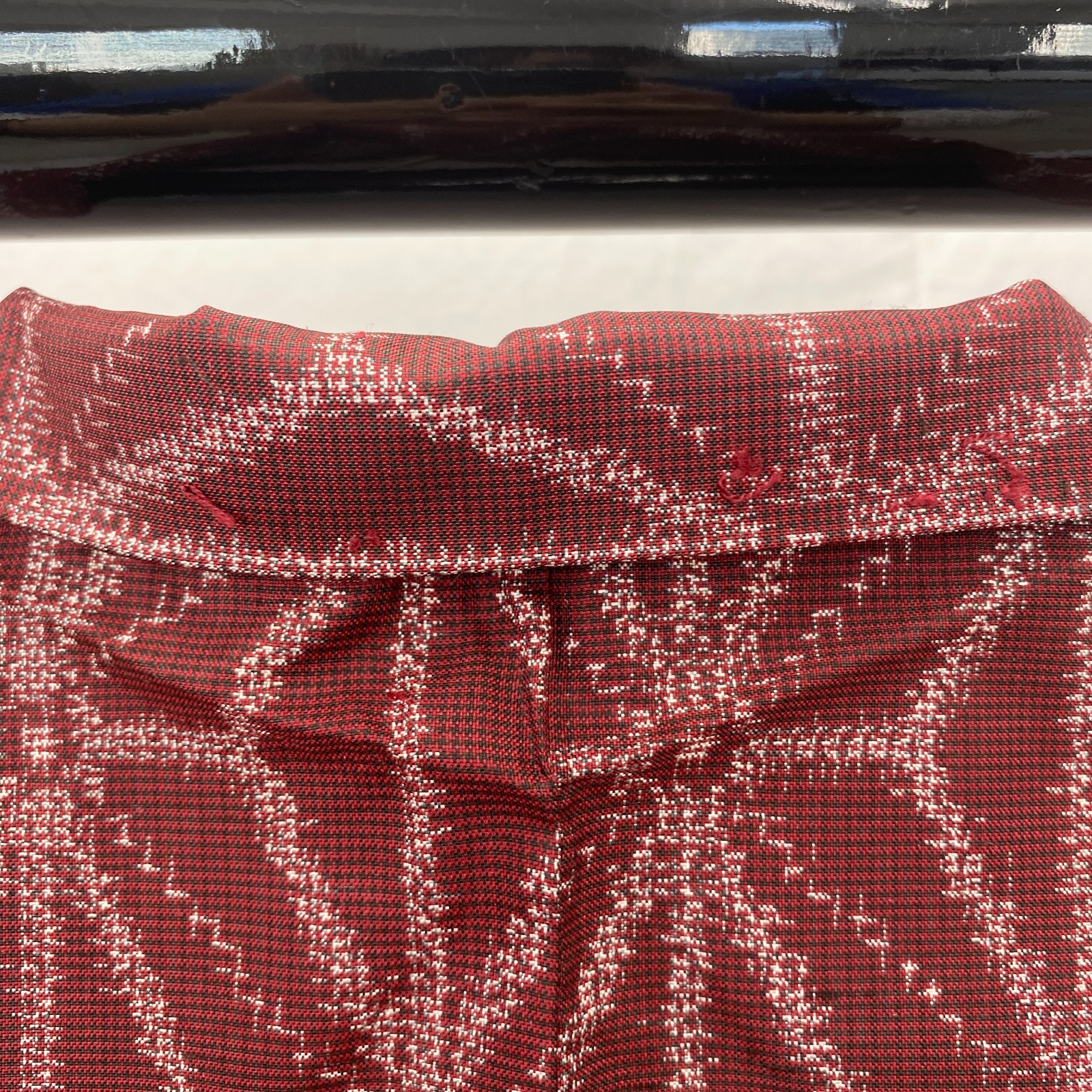 Japanese Vintage Kimono Haori Jacket Silk Red Oshima Traditional Authentic 33 in