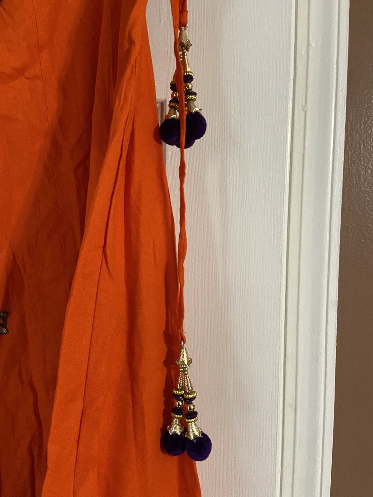 Girls, Indian Chaniya Choli, Orange And Purple Size 30, 3 piece set
