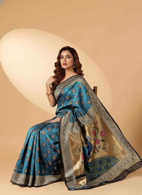 Women’s Banarasi Kanjivaram Art Silk Saree with Blouse Material