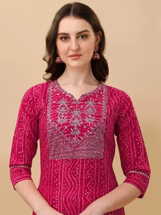 Women Cotton Rayon Designer Kurti Set Indian Bollywood Kurta Pant Set Dress