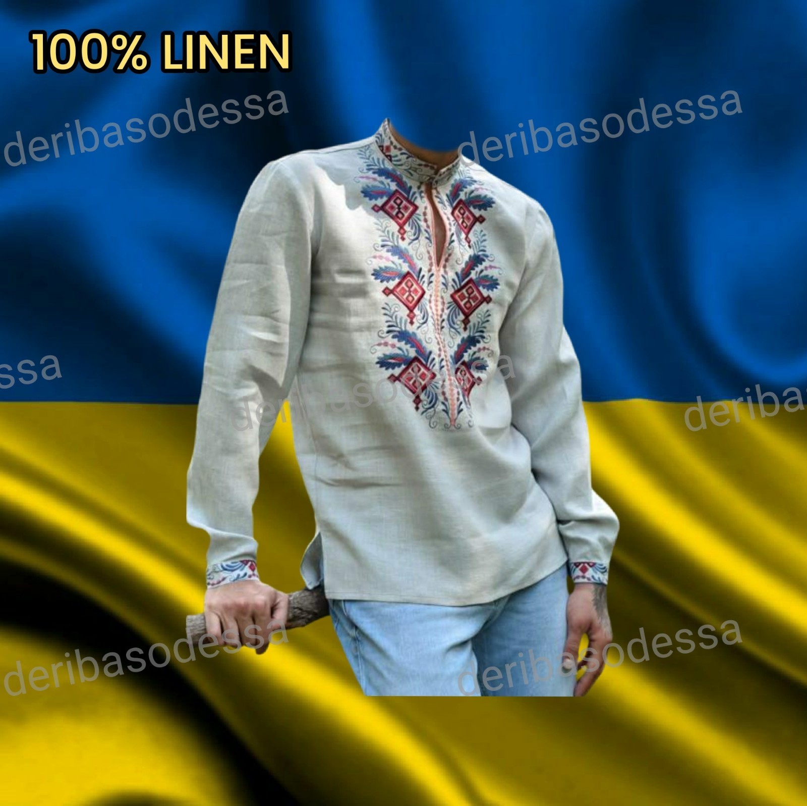M L XL 2XL 3XL 4XL traditional Ukrainian embroidered shirt Vyshyvanka Linen100%