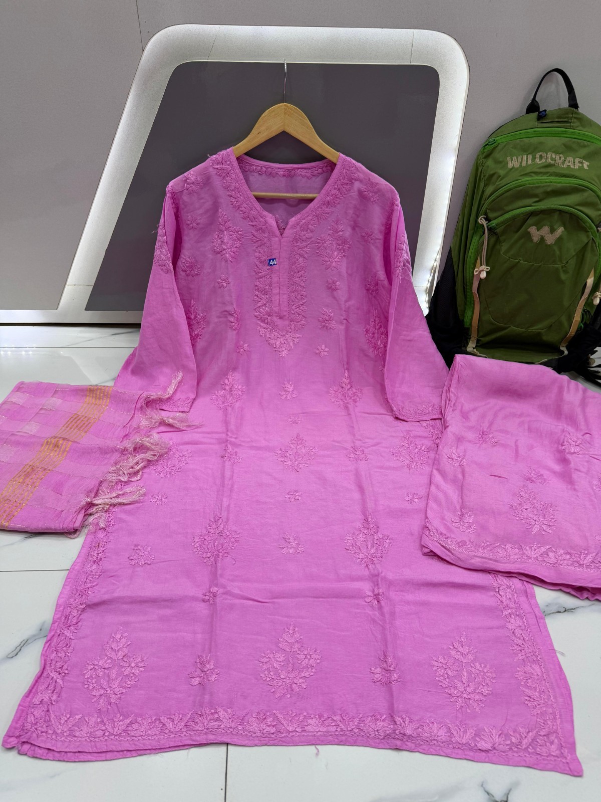 Elegant 3 Piece Plazo Set for Women | Linen Cotton Kurti wit – Handmade in India