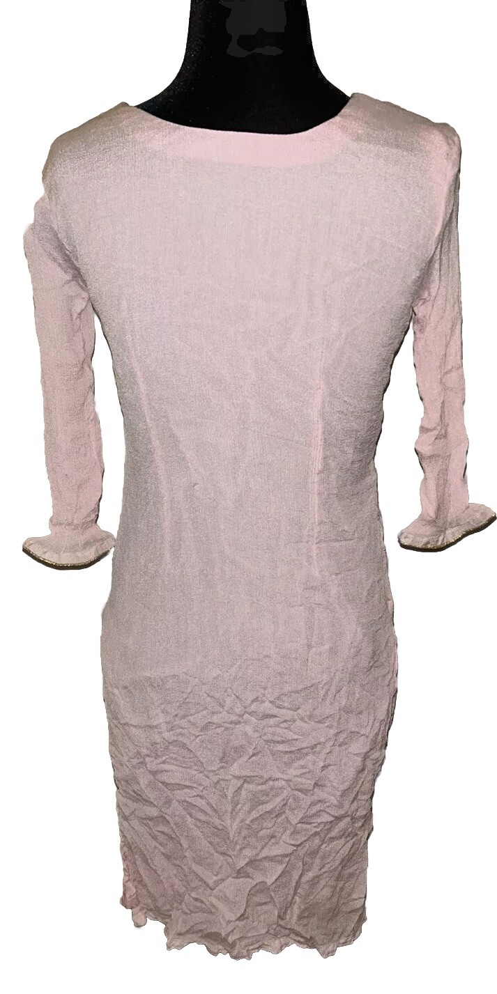 Handmade Women’s Small/Medium Pink 3/4 Sleeve Indian Kurta Dress