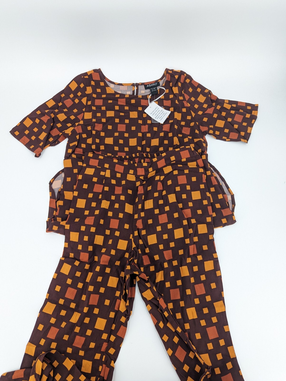 Ashro Brown African American Pride Afia Pant and Tunic Top Set Brown Size Medium
