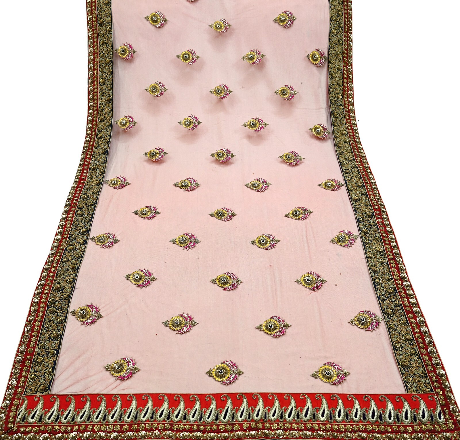 New Heavy Chanderi SilkHand Embroidered Designer Sabyasachi Lehenga 3pcs set