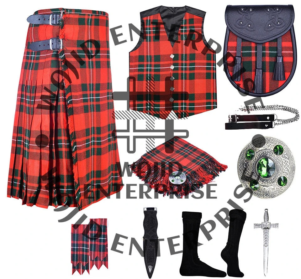 Scottish traditional Handmade 8 yard 13Oz Tartan kilt Men’s kilt & Accessories