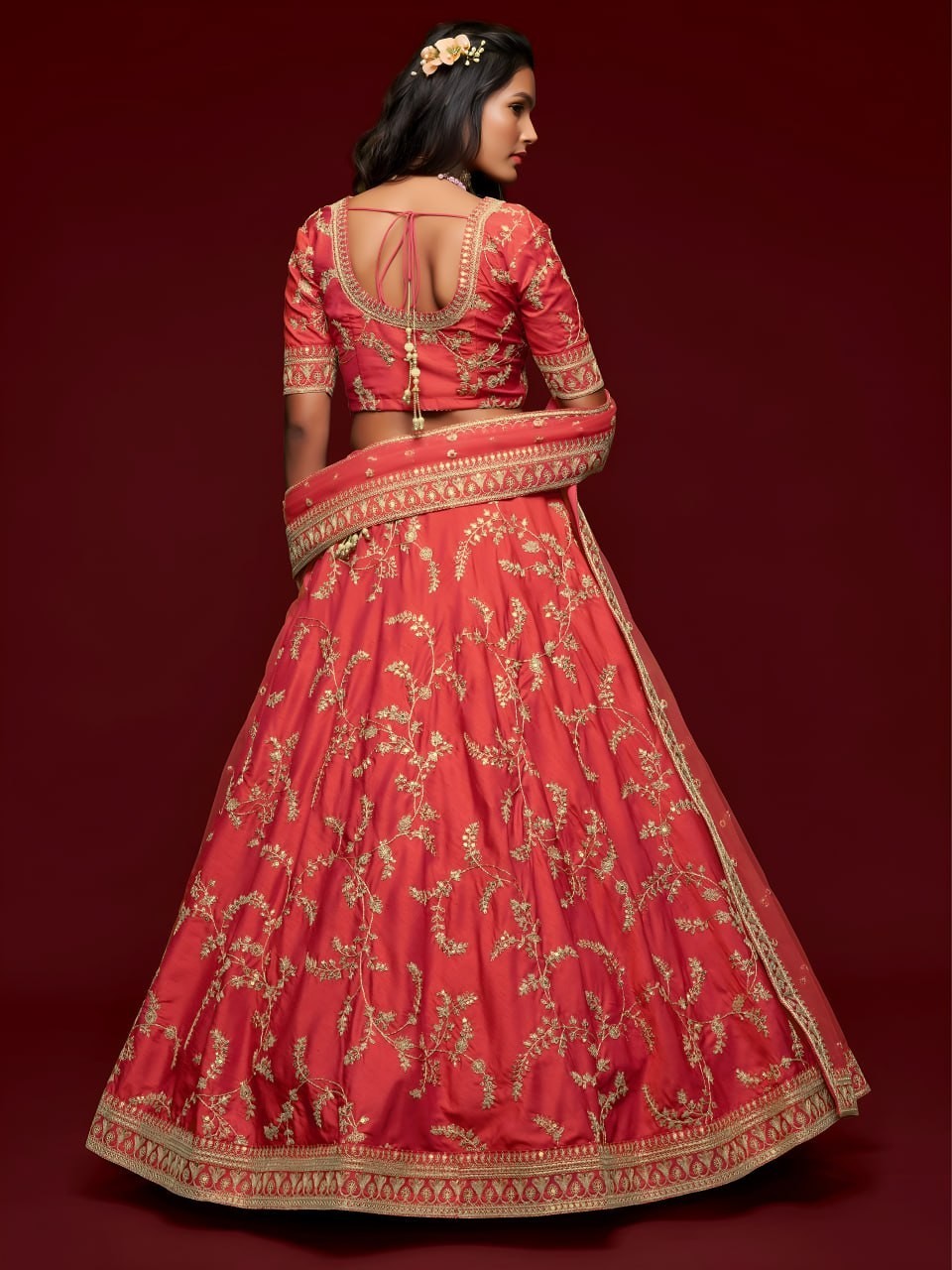 Women’s Designer Art Silk Lehenga Choli Wedding Guest Outfit