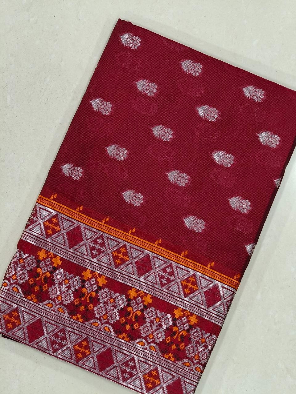 Soft Lichi Silk Sari Beautiful Rich Pallu & Jacquard Work Saree With Blouse New