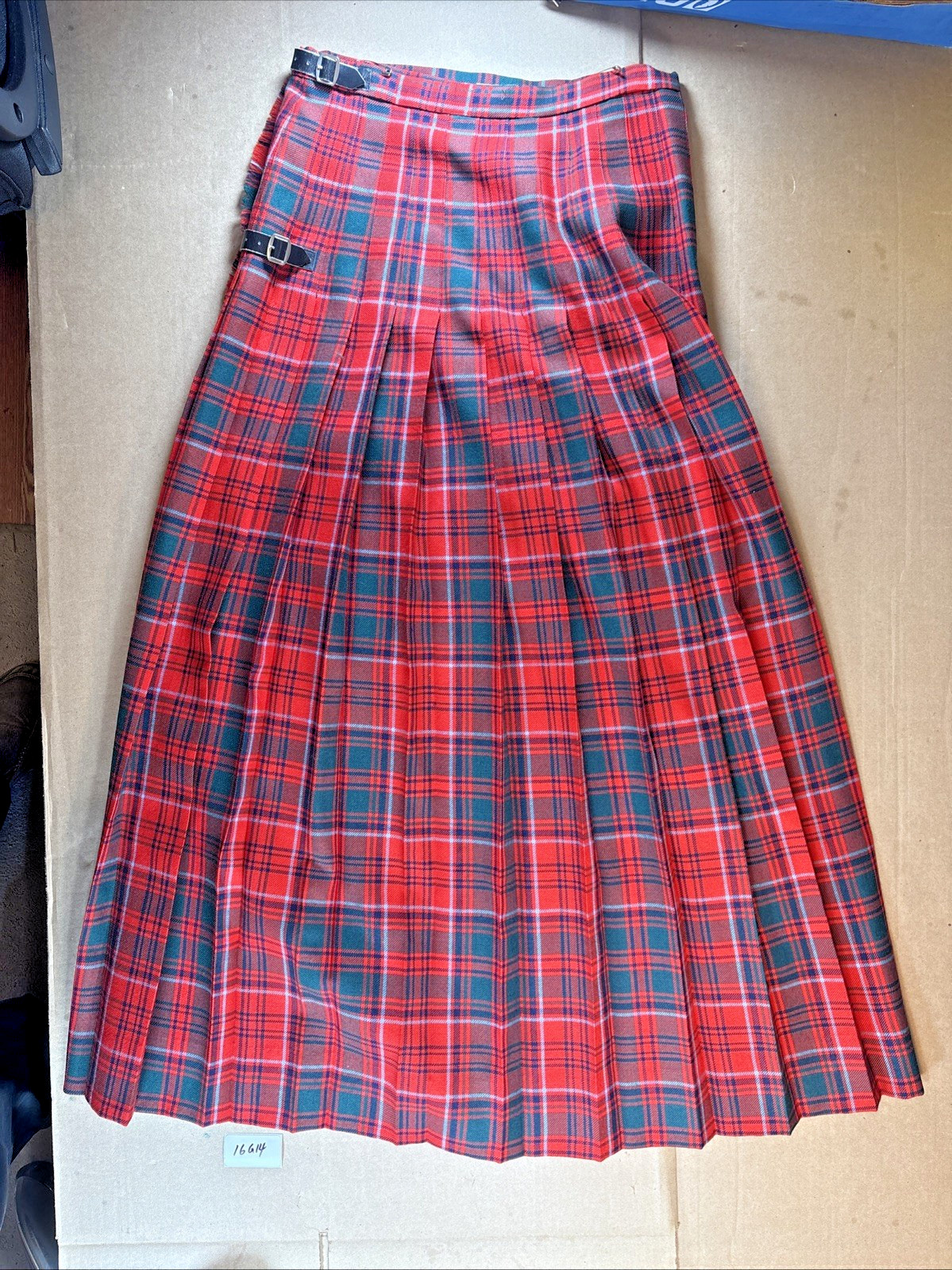 Wool Tartan Pleated Kilt Kiltmakers Inverness Hector Russell Skirt 16G14