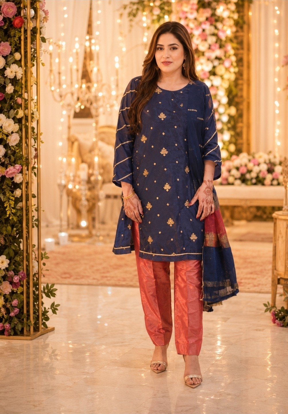 Pakistani Full Embroidered Kameez Suit | Mesoori Trouser | Khadi Net Dupatta