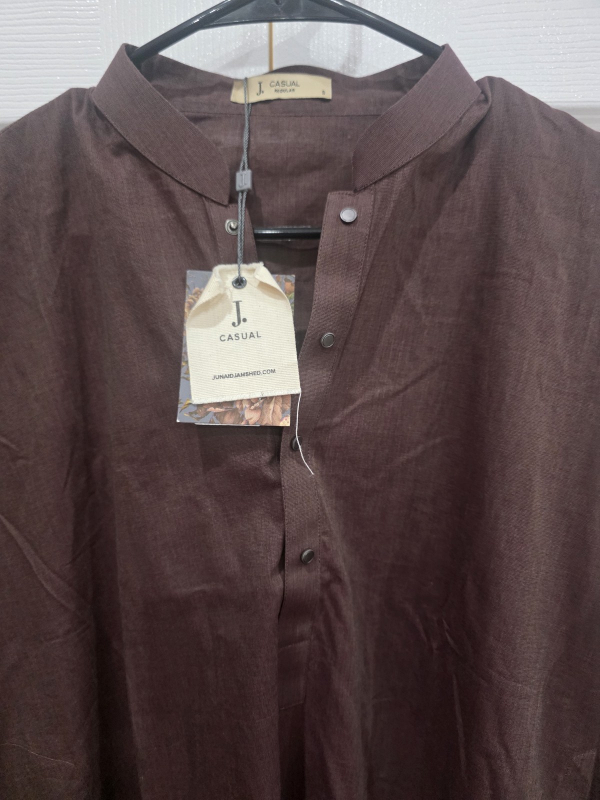 J. Junaid Jamshed Men’s Kameez Shalwar Suit Brown Size S Small Casual