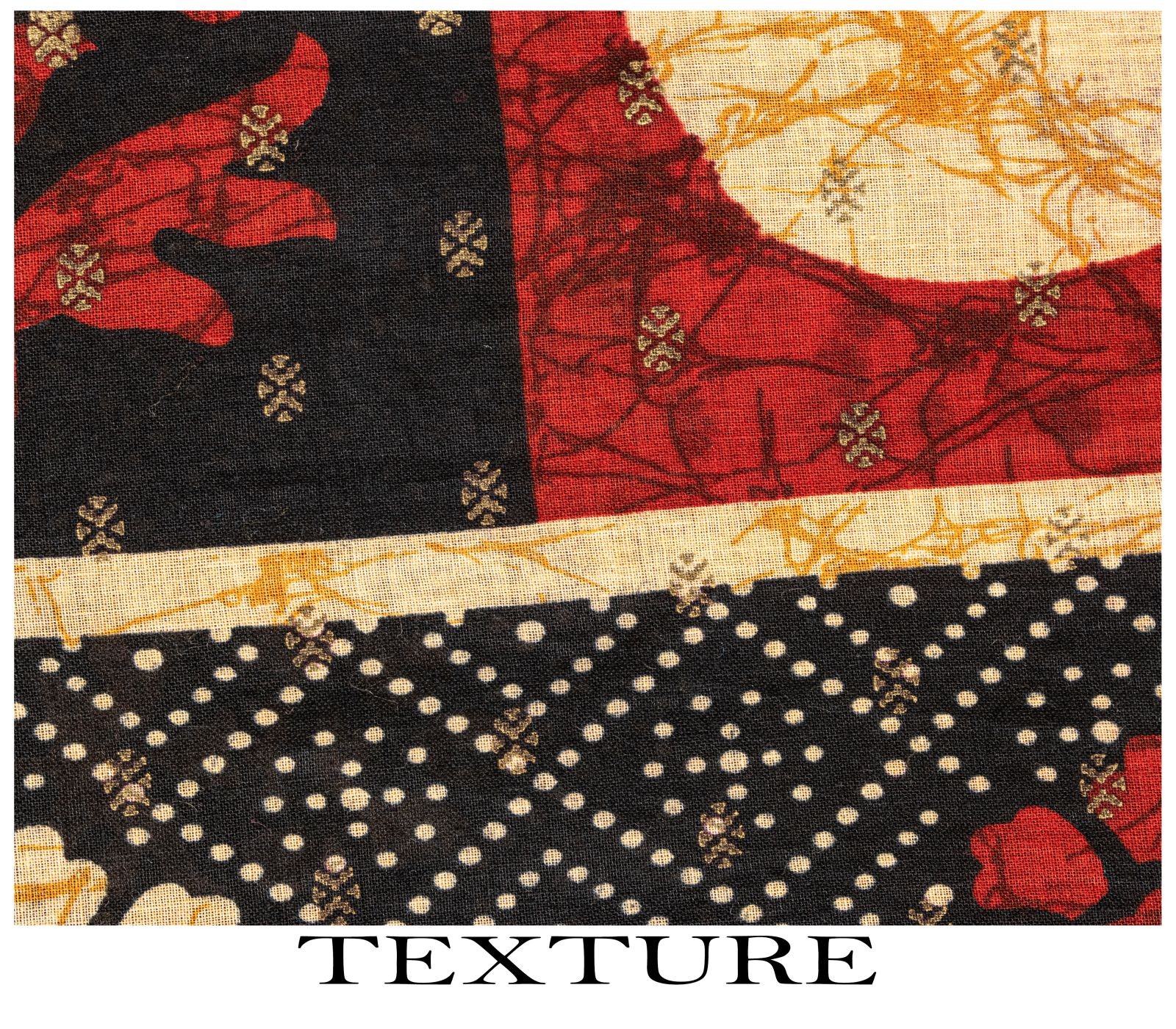 Sanskriti Vintage Saree Black Pure Cotton Batik-Bandhani Print Soft 5.5+Yd Sari