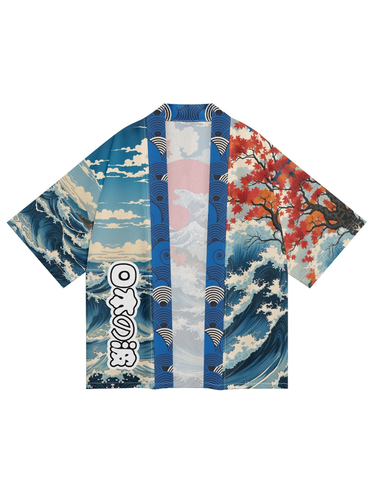 Niepce Men’s Japanese Streetwear Kimono Lightweight Printed Cardigan