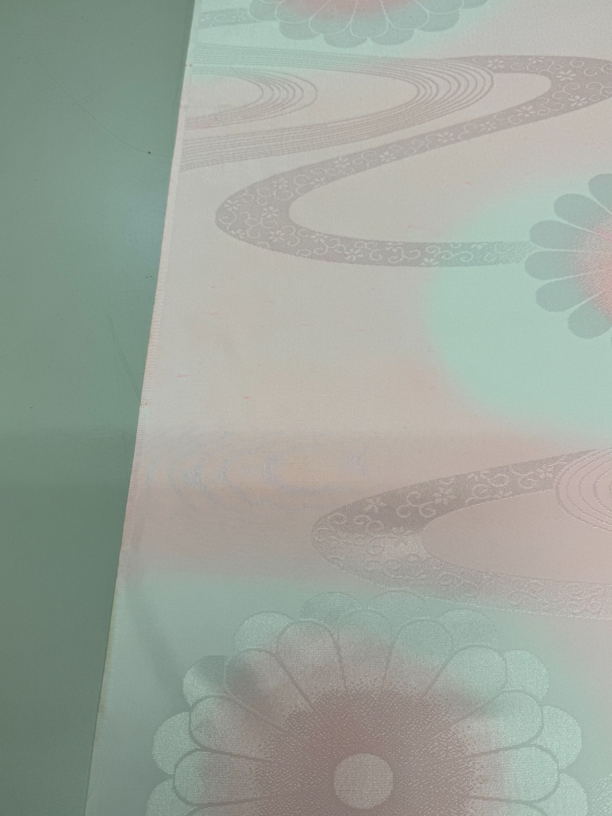 Japanese Vintage Kimono Fabric cloth Boro Silk Pink tradition 35.4×14.1 in
