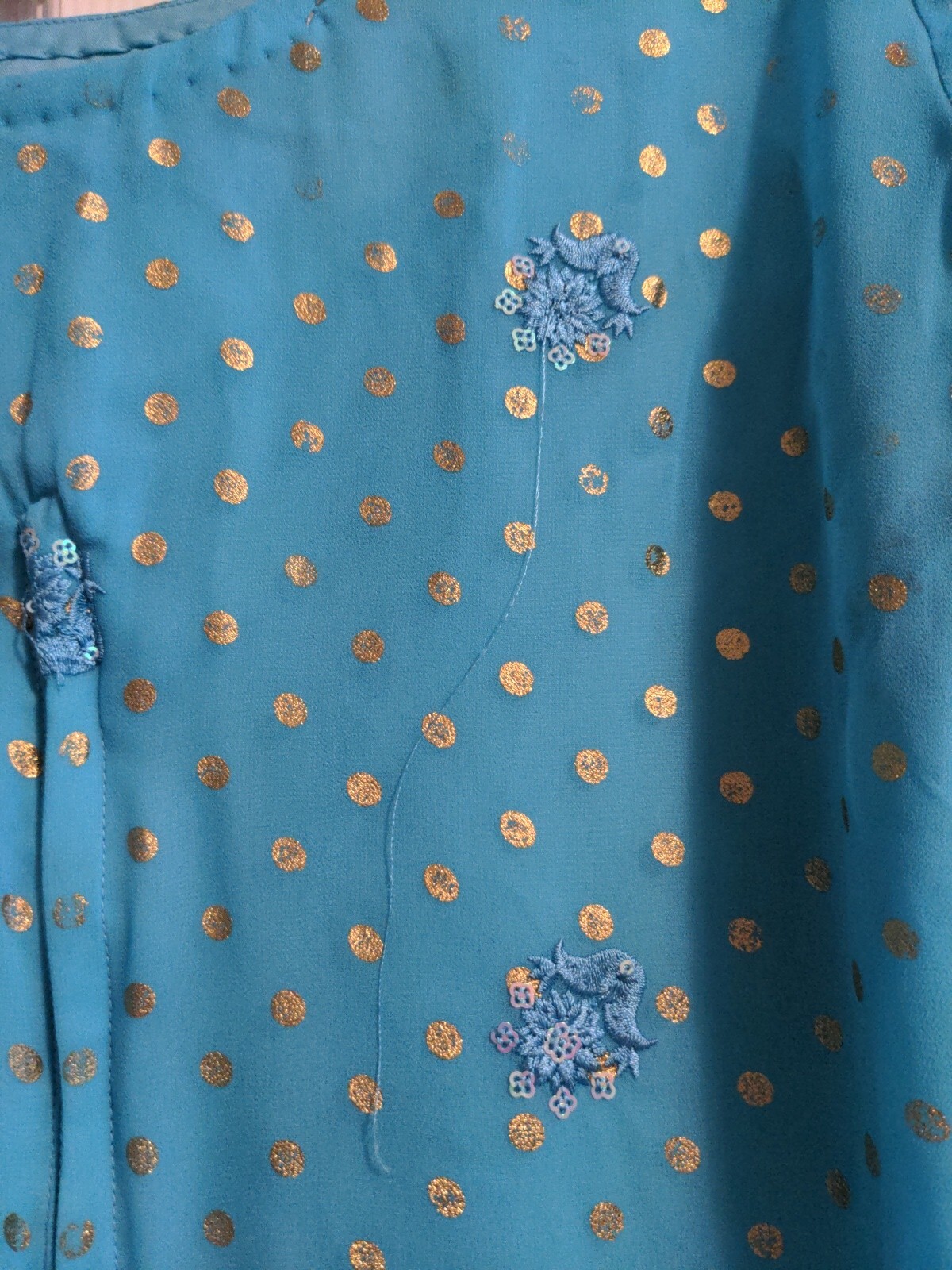 Traditional Indian 3 Piece Matching Set, Blue And gold