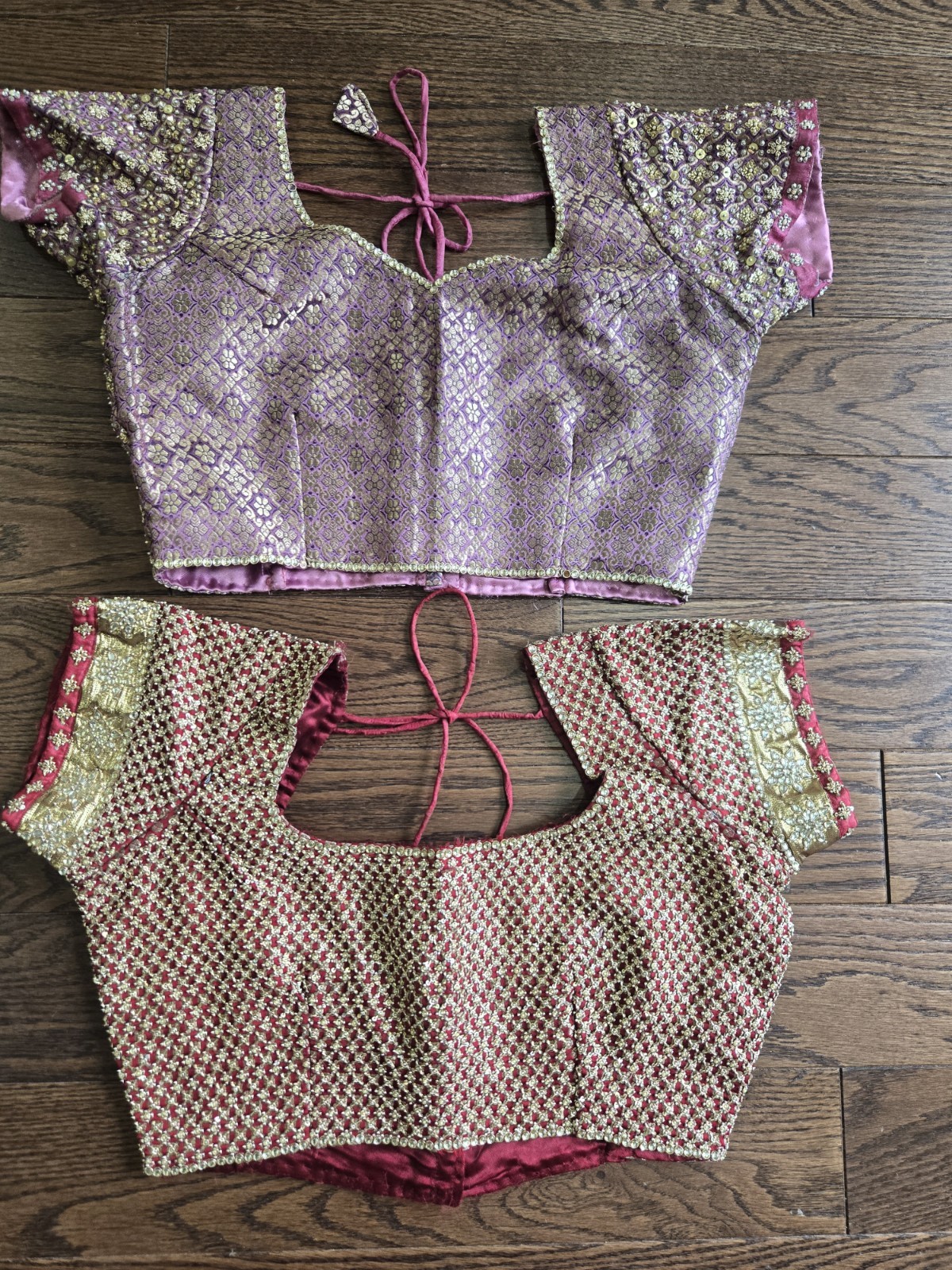 Lot Of 2 Women’s Sari Blouse Rani embroidered with beads Size 38 (B5)